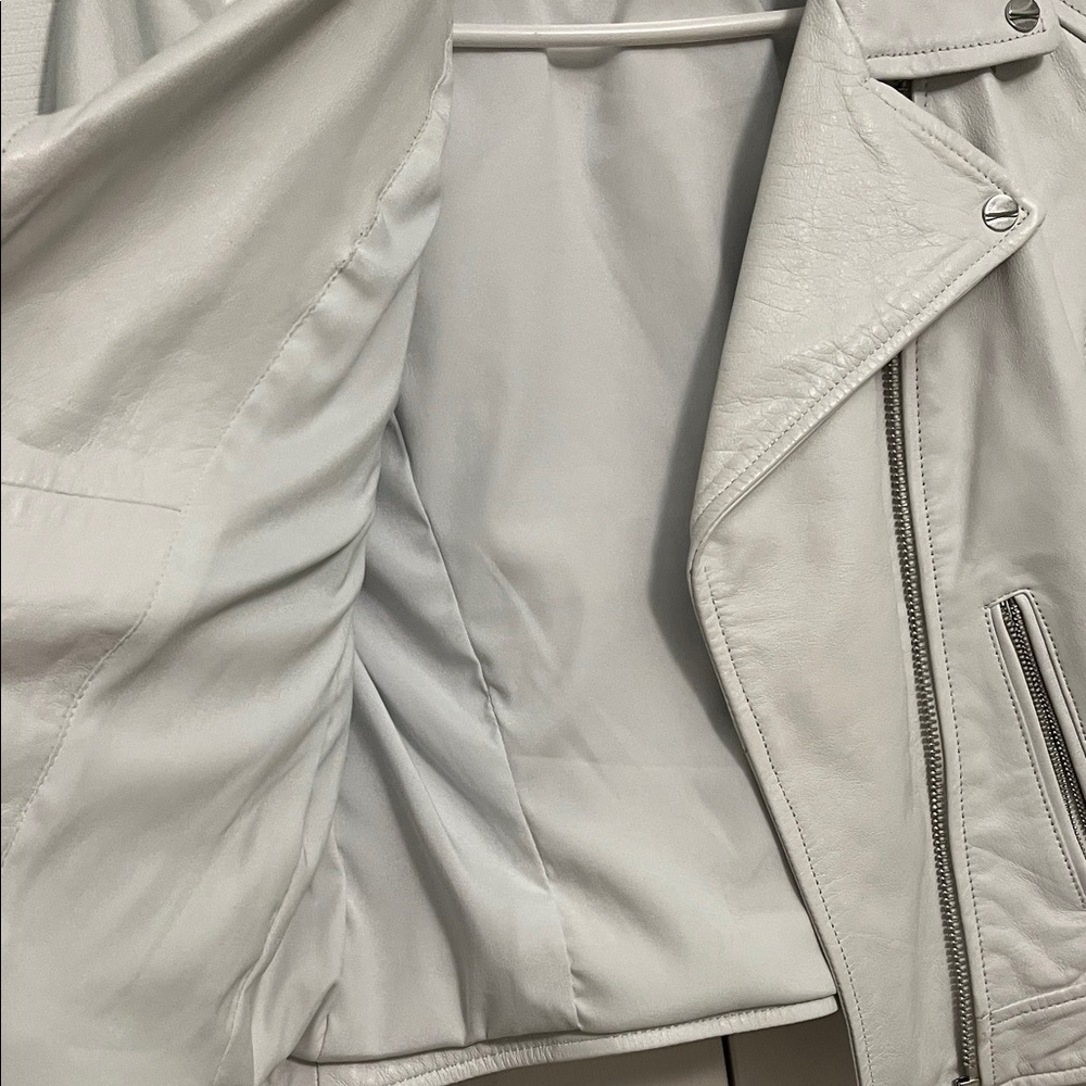 Lamarque White Leather Jacket Medium - image 4